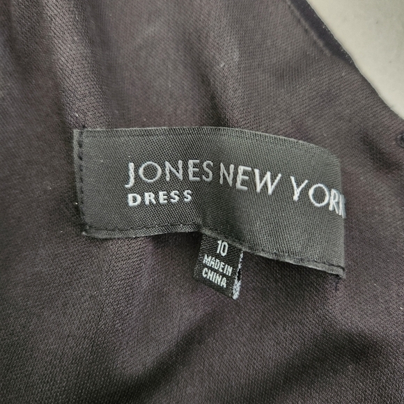 Jones New York Black Layered Tiers Shutter Pleat Dress sz 10 - Picture 6 of 8